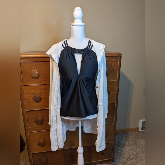 SONOMA LIFE + STYLE swimsuit cover up Oversized Palm Leaves size Medium - Picture 3 of 15